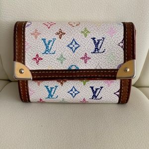 Auth Louis Vuitton Coin Case Multicolor Wallet